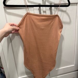 Wild Fable Camel Ribbed Bodysuit